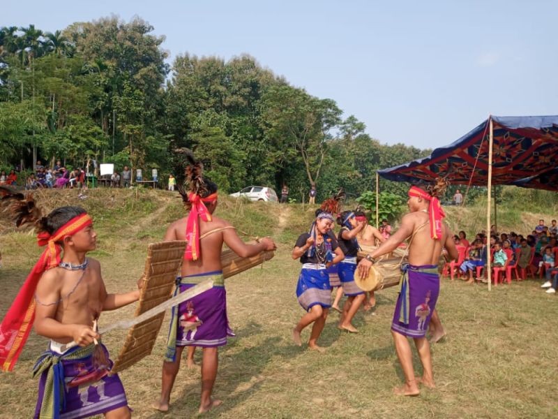 People in traditional attire participate in the Wangala, a post harvest festival of the Garo community on November 21. The festival was celebrated under the common theme, ‘our culture is the soul of our tribe.’